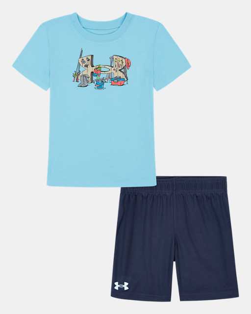 Little Boys' UA Logo Tackle Box Shorts Set